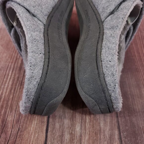 Vionic Carlin Womens Size 6 Gray Quilted Fleece Lined Slip On Slippers Mules - Picture 11 of 15